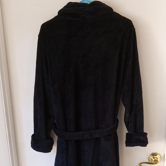 Essence Of Beauty Luxurious Long Black Bathrobe One Size Fits Most - Picture 3 of 9
